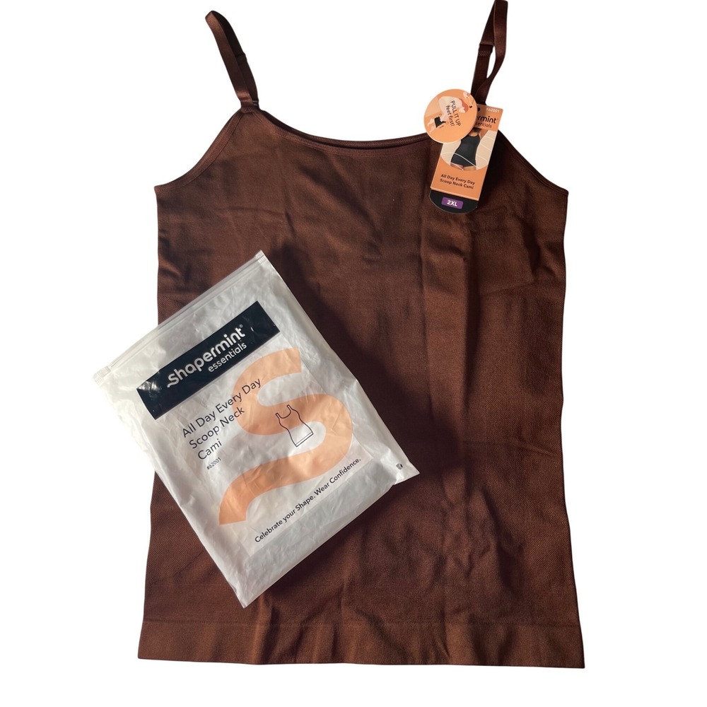 Shapermint Every Day Scoop Neck Cami Brown‎ 2XL Control Comfort Slim Smoothing - Picture 5 of 8